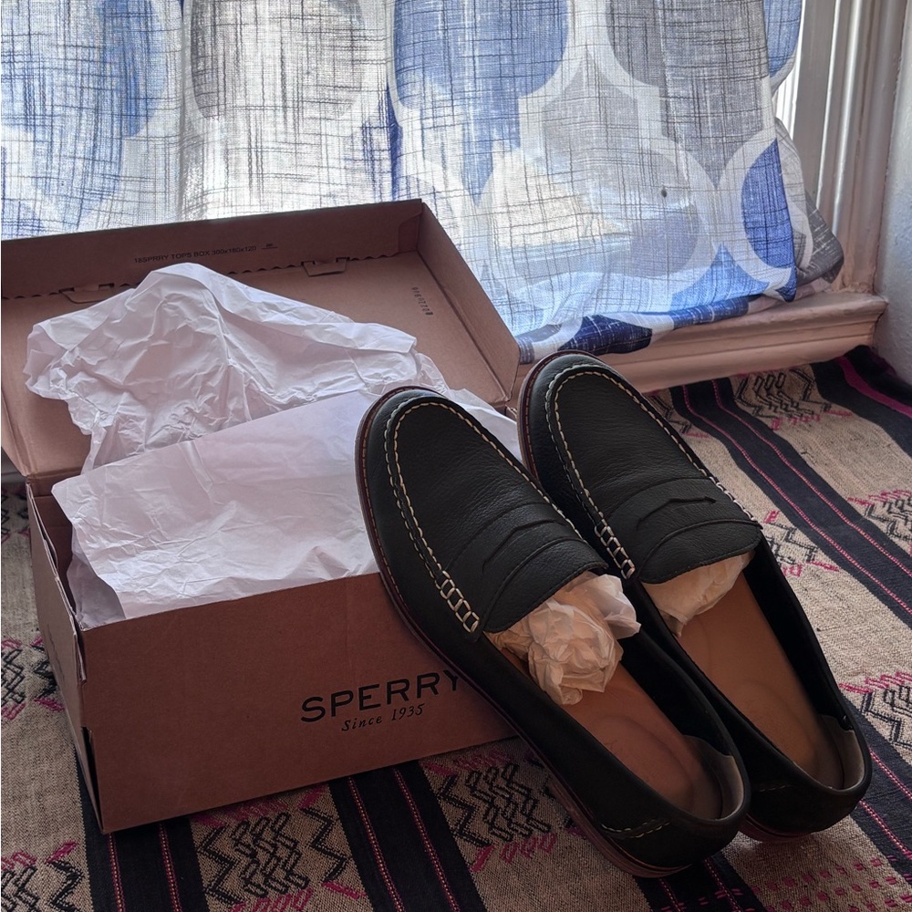 Sperry Black Leather Loafers